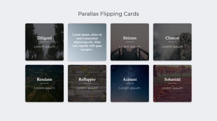 Parallax Flipping Cards In CSS